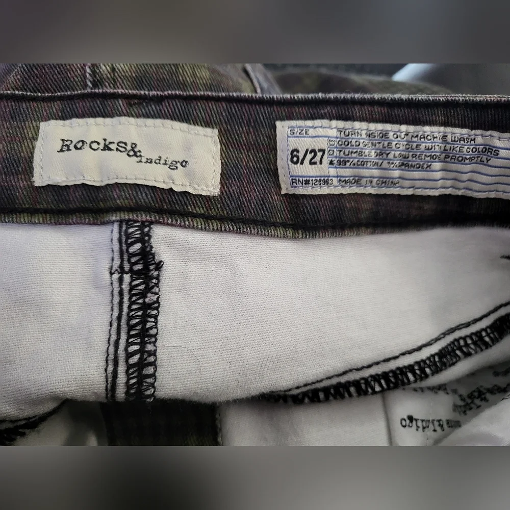 💕Rocks and‎ indigo Plaid Button-Front Skirt